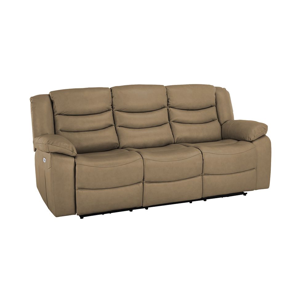Marlow 3 Seater Electric Recliner Sofa in Beige Leather 1