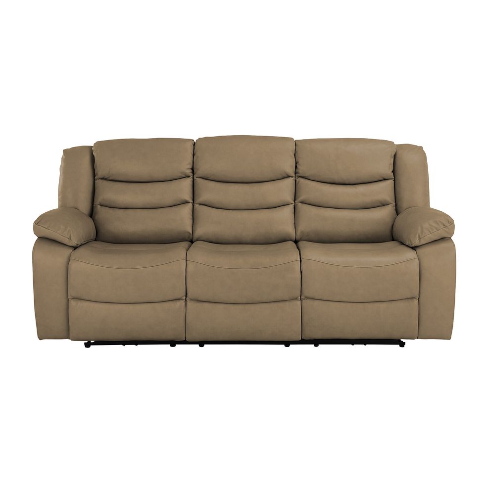 Marlow 3 Seater Electric Recliner Sofa in Beige Leather 2