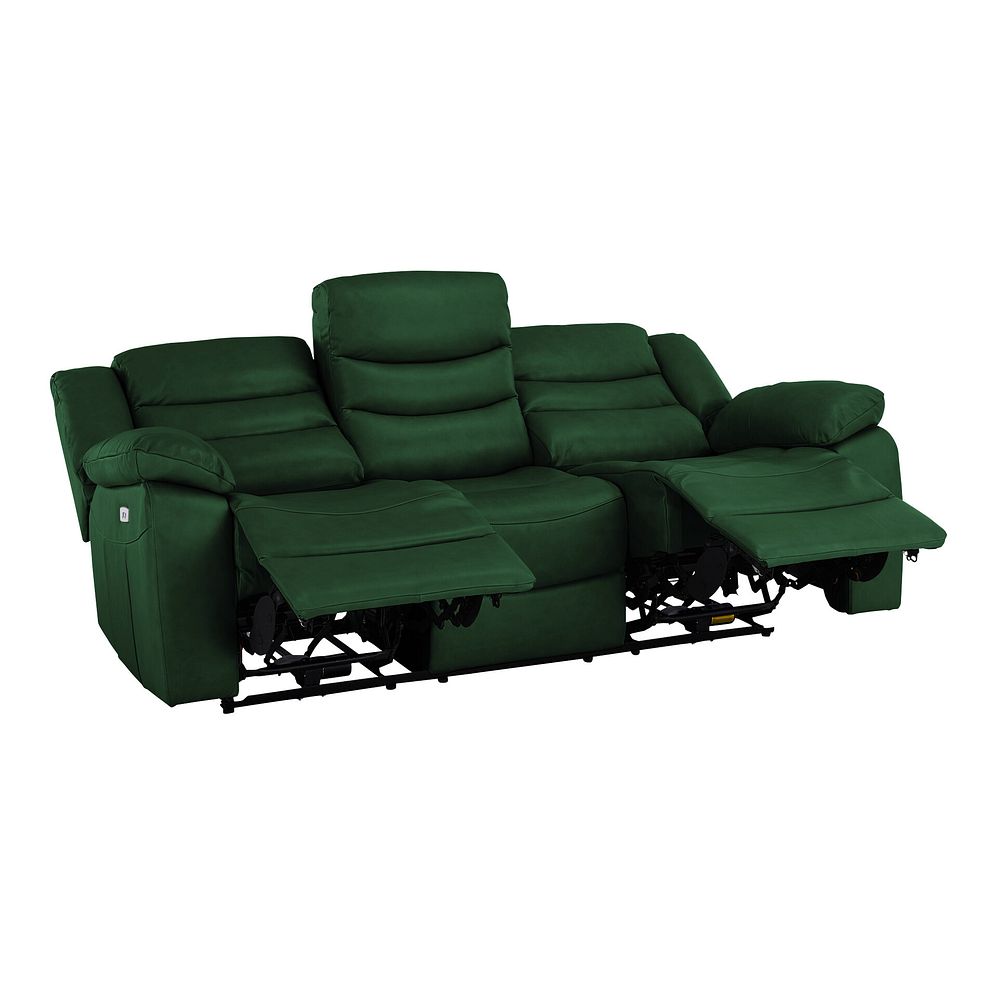 Marlow 3 Seater Electric Recliner Sofa in Green Leather 5