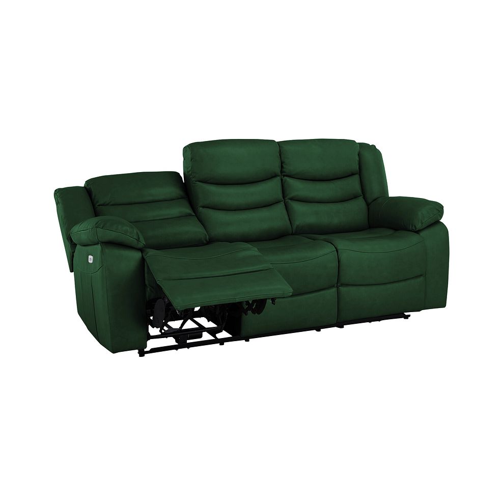 Marlow 3 Seater Electric Recliner Sofa in Green Leather 4