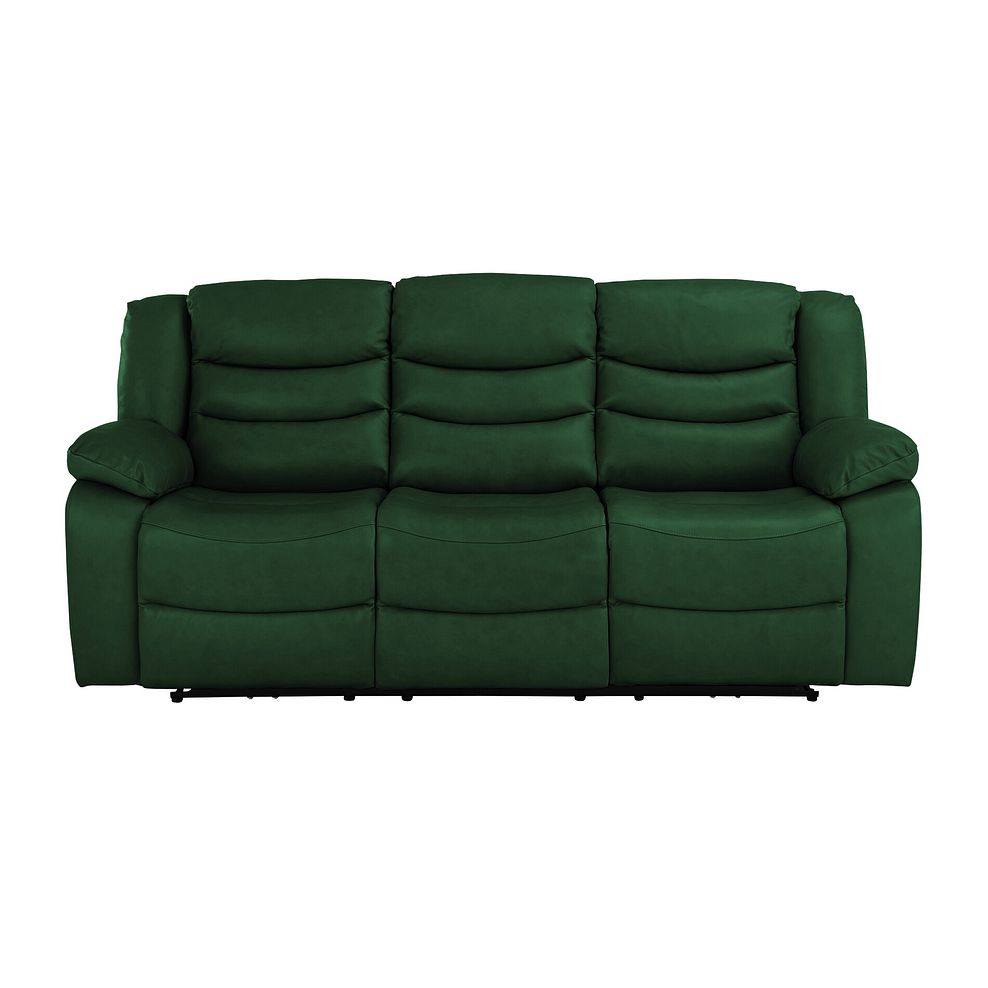 Marlow 3 Seater Electric Recliner Sofa in Green Leather 2