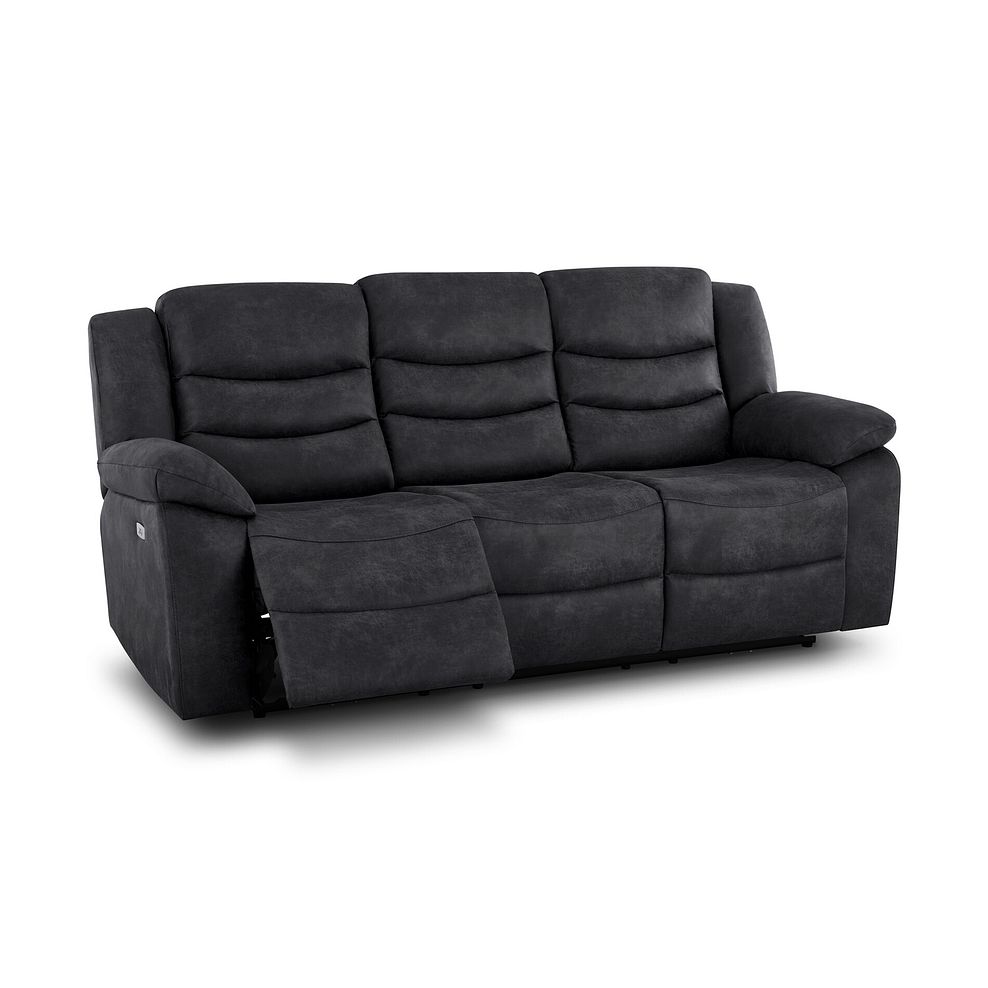 Marlow 3 Seater Electric Recliner Sofa in Miller Grey Fabric 3