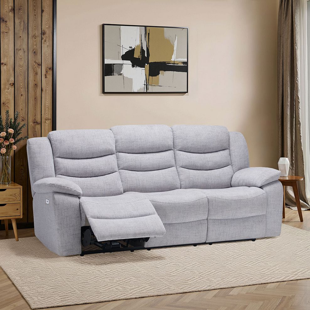 Marlow 3 Seater Electric Recliner Sofa in Miller Grey Fabric 1