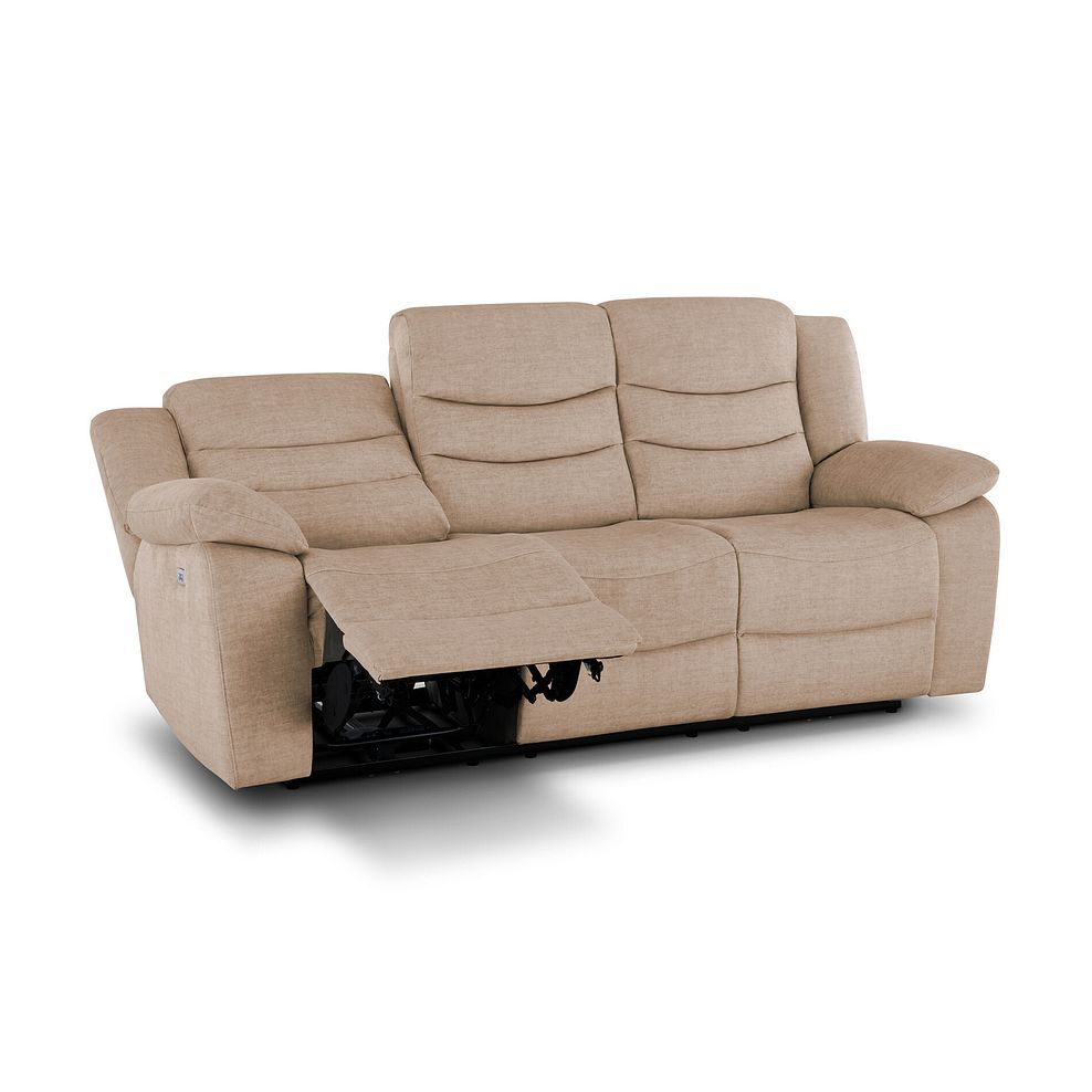 Marlow 3 Seater Electric Recliner Sofa in Plush Beige Fabric 4