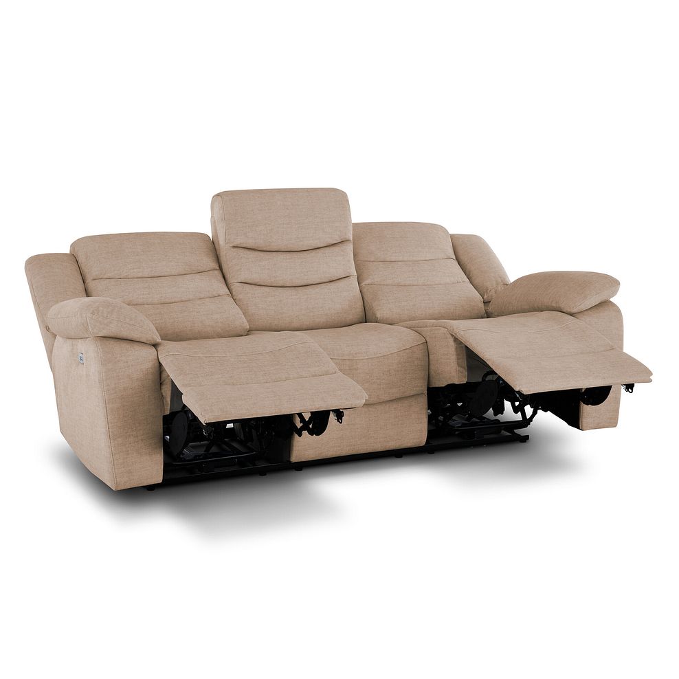 Marlow 3 Seater Electric Recliner Sofa in Plush Beige Fabric 5