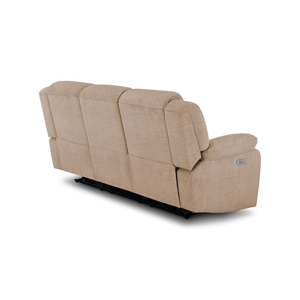 Marlow 3 Seater Electric Recliner Sofa in Plush Beige Fabric 6