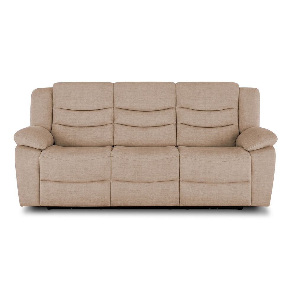 Marlow 3 Seater Electric Recliner Sofa in Plush Beige Fabric 2