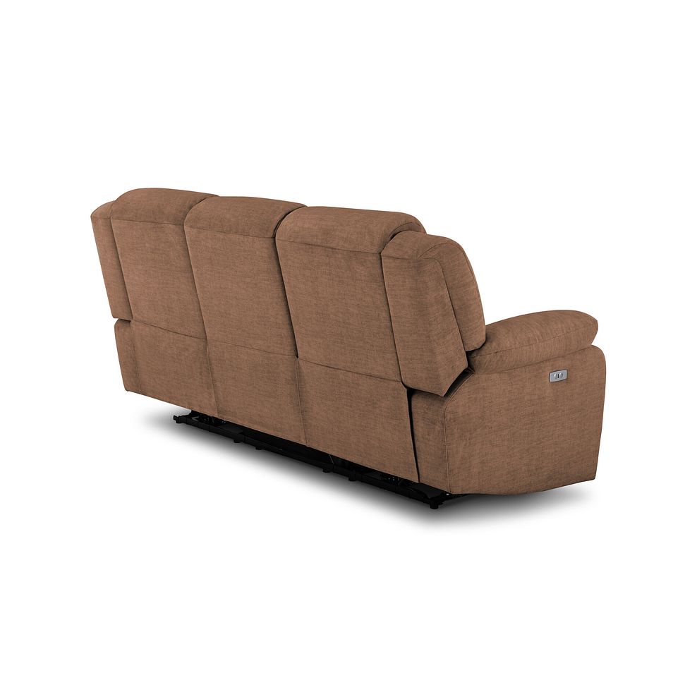 Marlow 3 Seater Electric Recliner Sofa in Plush Brown Fabric 6