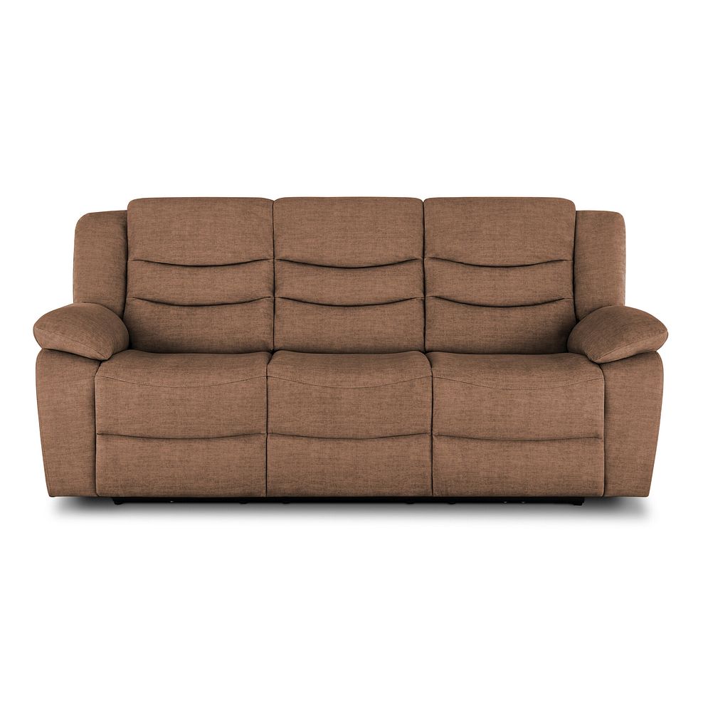 Marlow 3 Seater Electric Recliner Sofa in Plush Brown Fabric 2