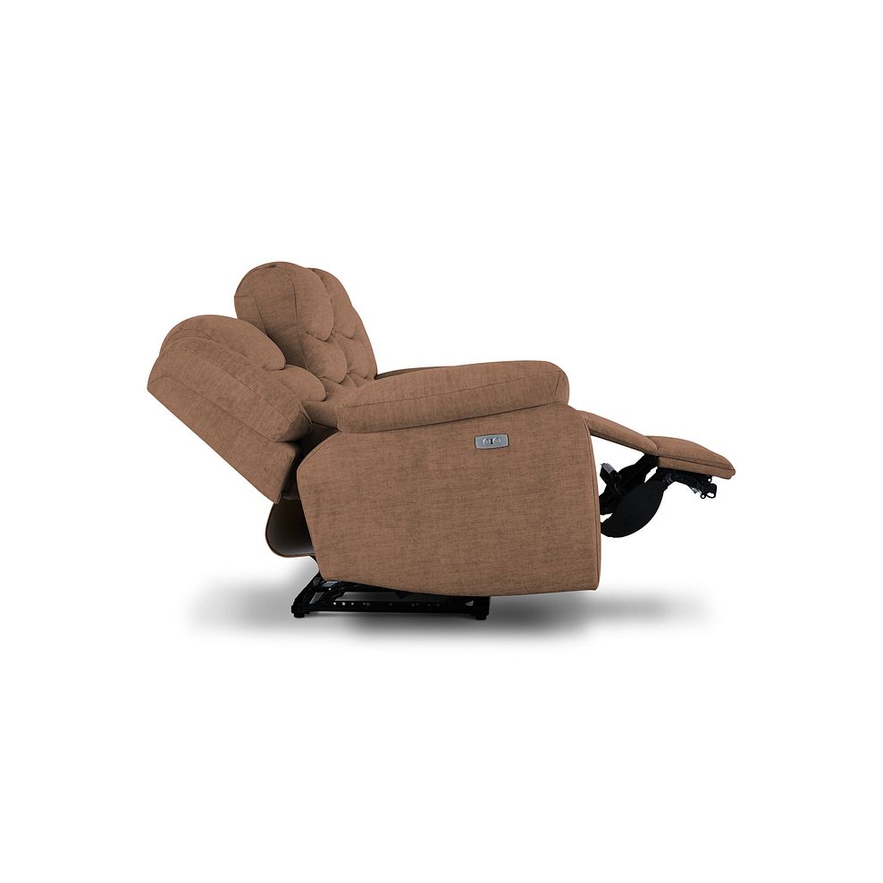 Marlow 3 Seater Electric Recliner Sofa in Plush Brown Fabric 8