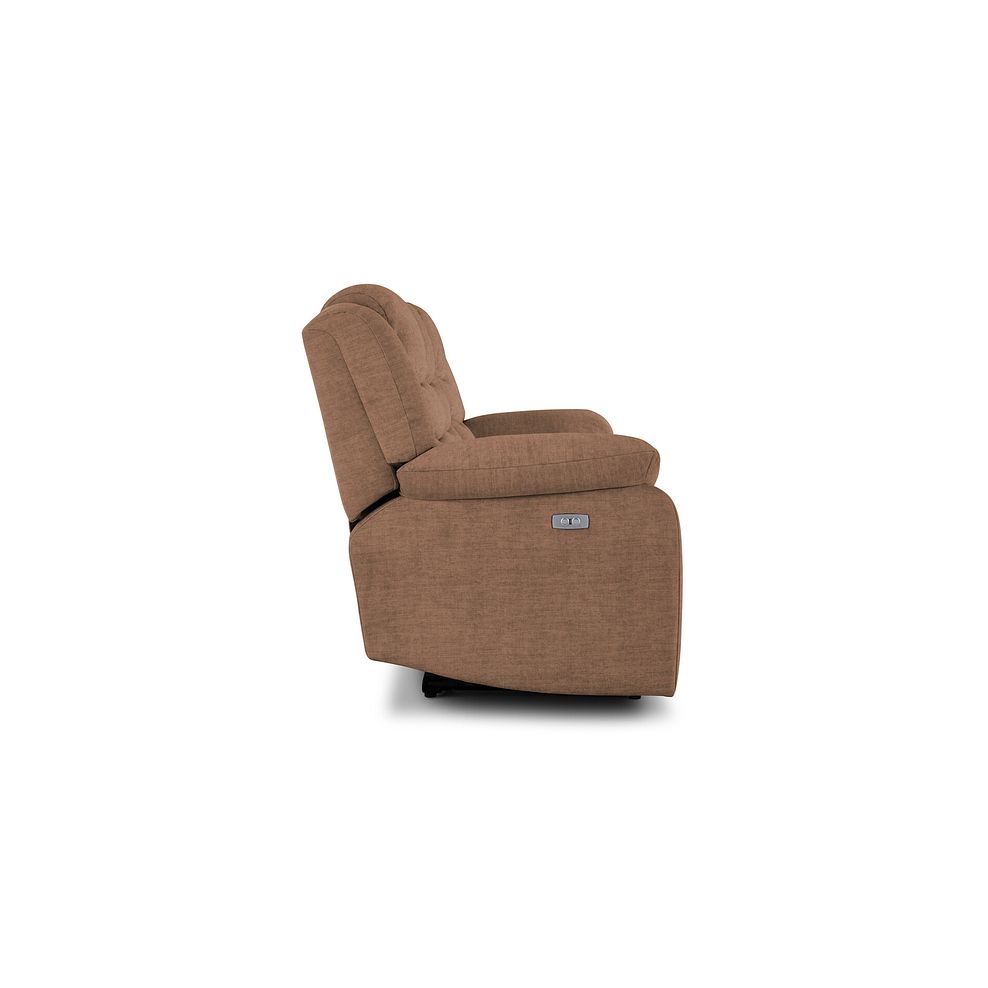 Marlow 3 Seater Electric Recliner Sofa in Plush Brown Fabric 7