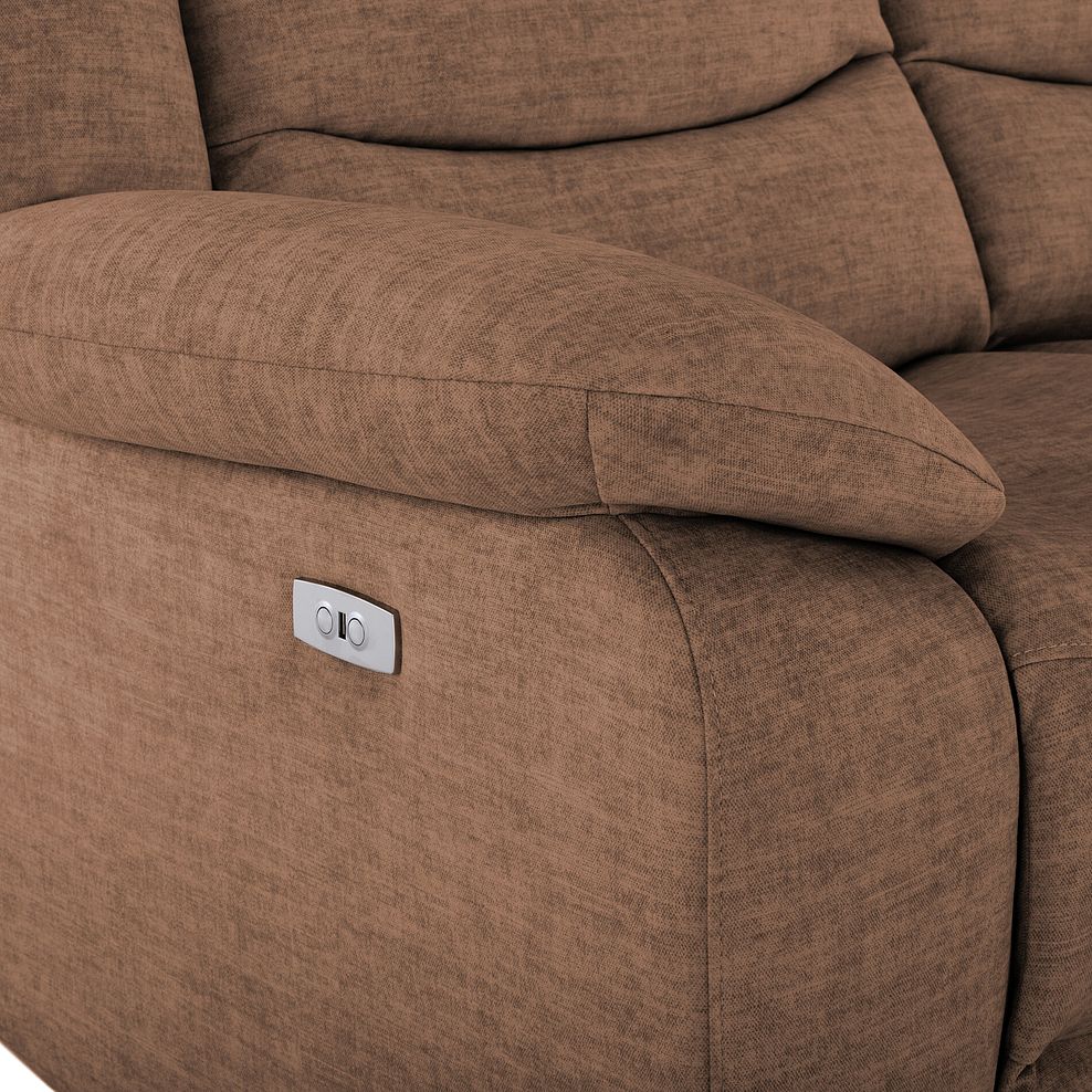 Marlow 3 Seater Electric Recliner Sofa in Plush Brown Fabric 9
