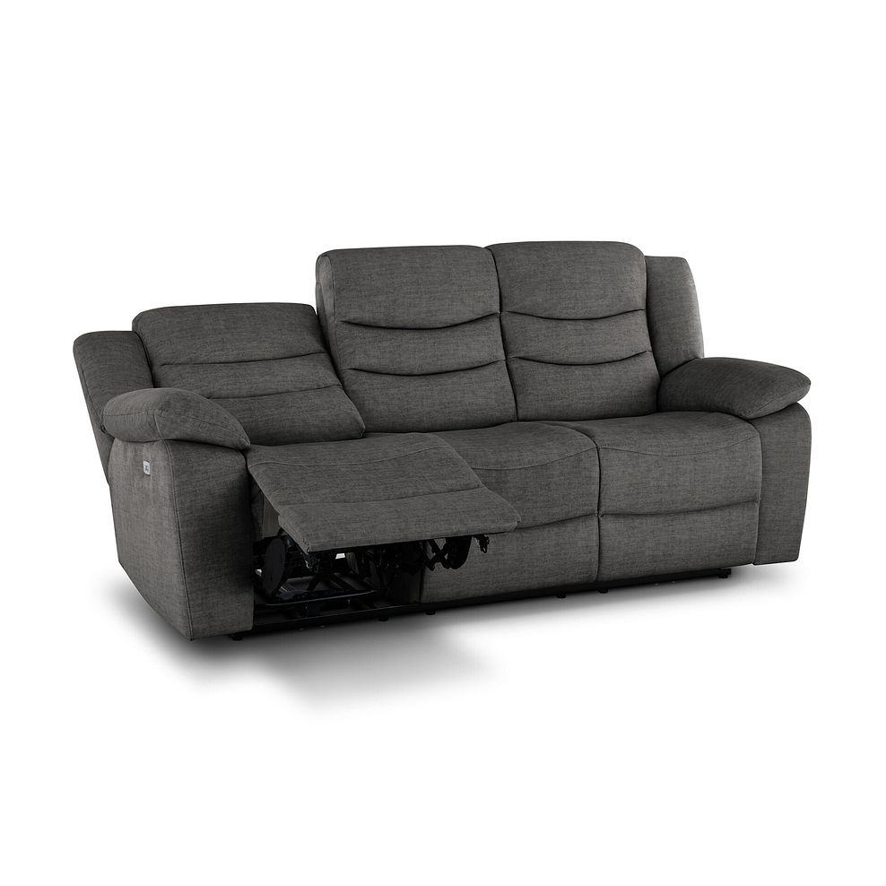 Marlow 3 Seater Electric Recliner Sofa in Plush Charcoal Fabric 4