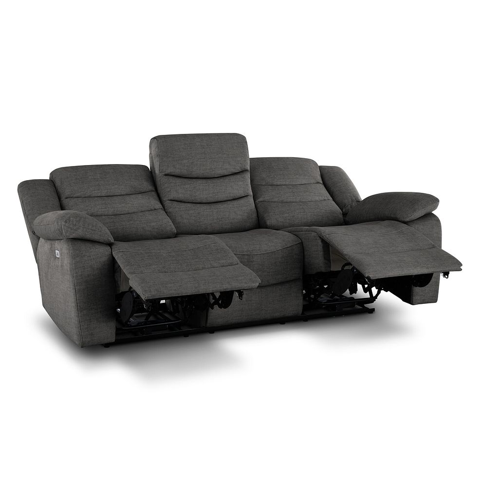 Marlow 3 Seater Electric Recliner Sofa in Plush Charcoal Fabric 5