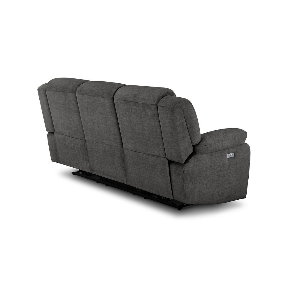 Marlow 3 Seater Electric Recliner Sofa in Plush Charcoal Fabric 6