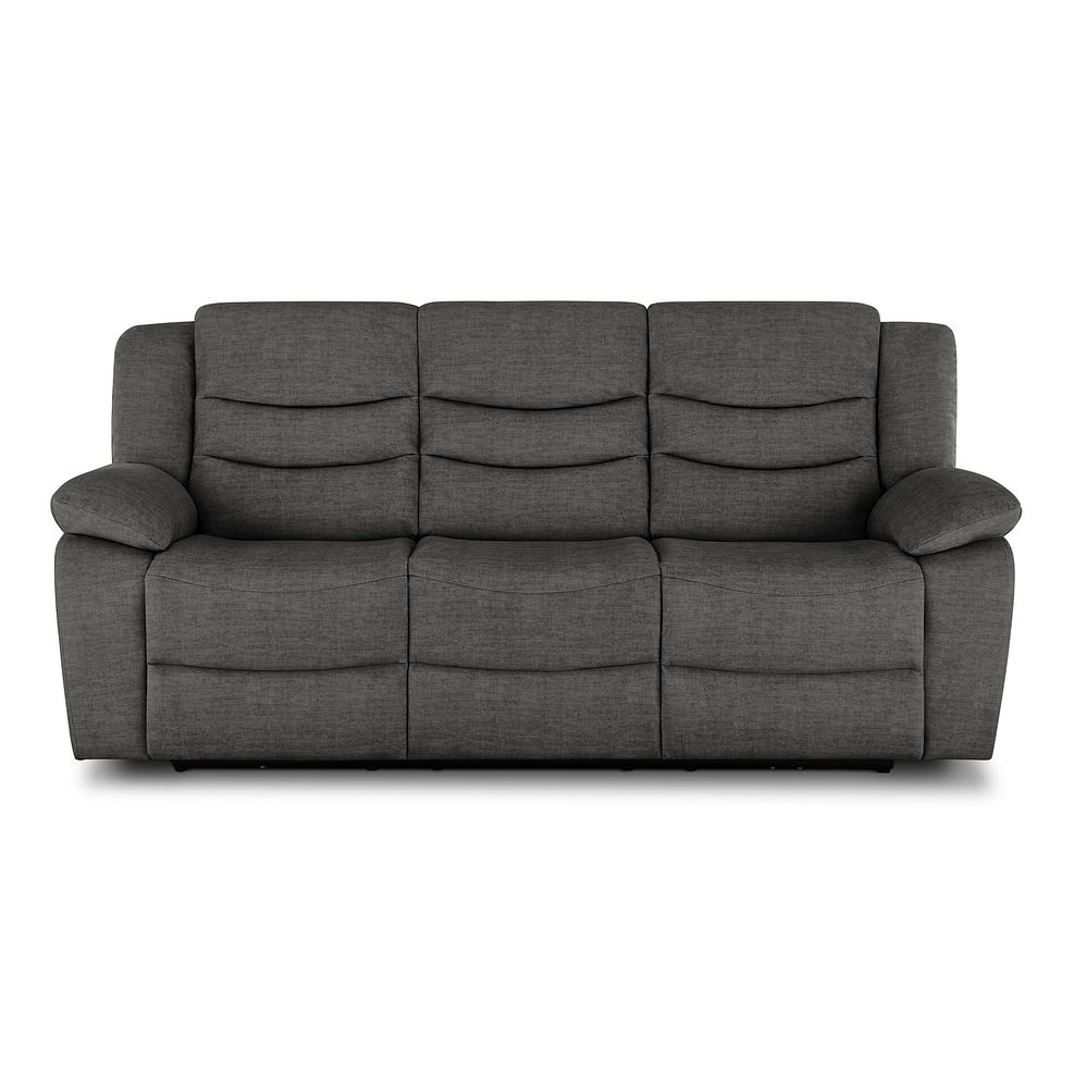 Marlow 3 Seater Electric Recliner Sofa in Plush Charcoal Fabric 2