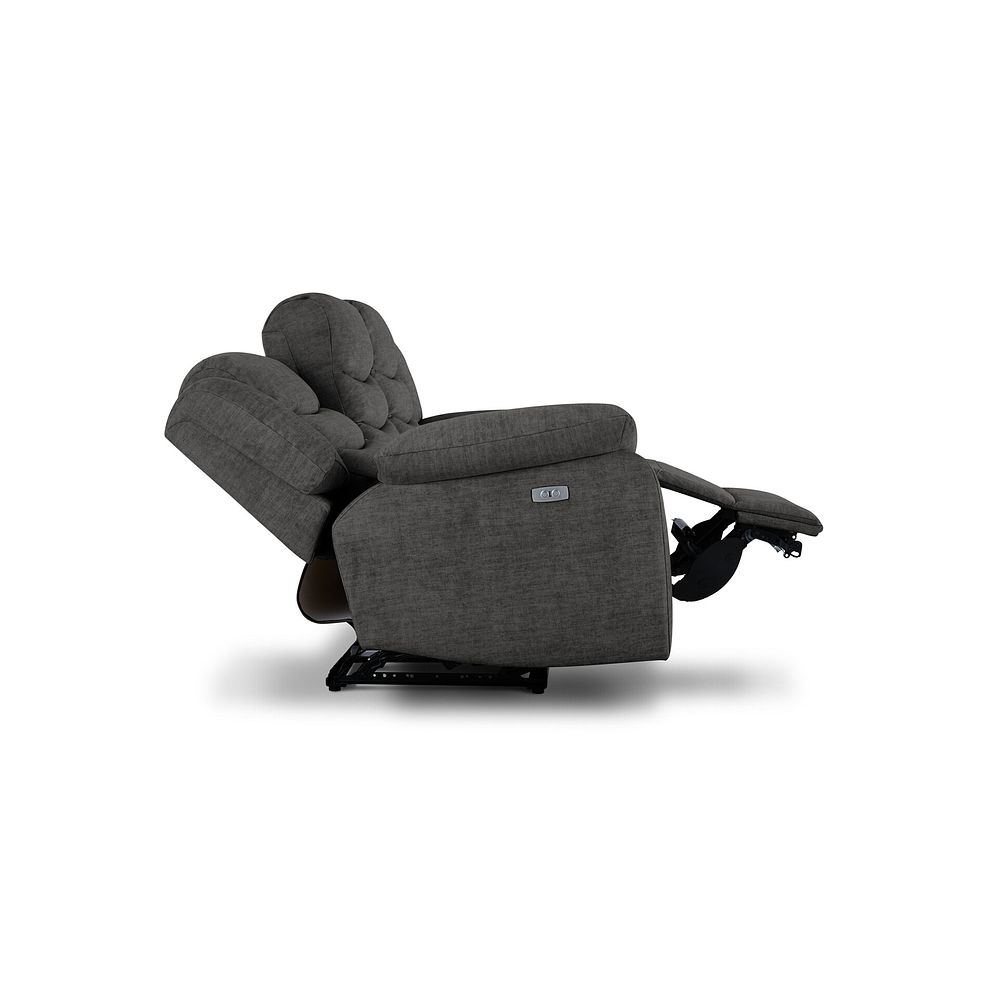 Marlow 3 Seater Electric Recliner Sofa in Plush Charcoal Fabric 8