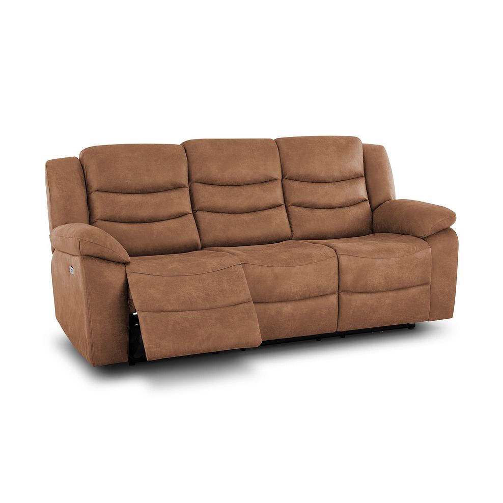 Marlow 3 Seater Electric Recliner Sofa in Ranch Brown Fabric 3