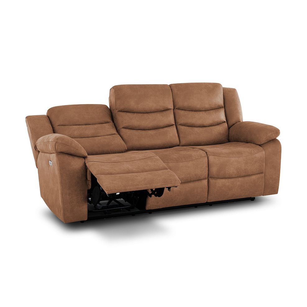 Marlow 3 Seater Electric Recliner Sofa in Ranch Brown Fabric 4