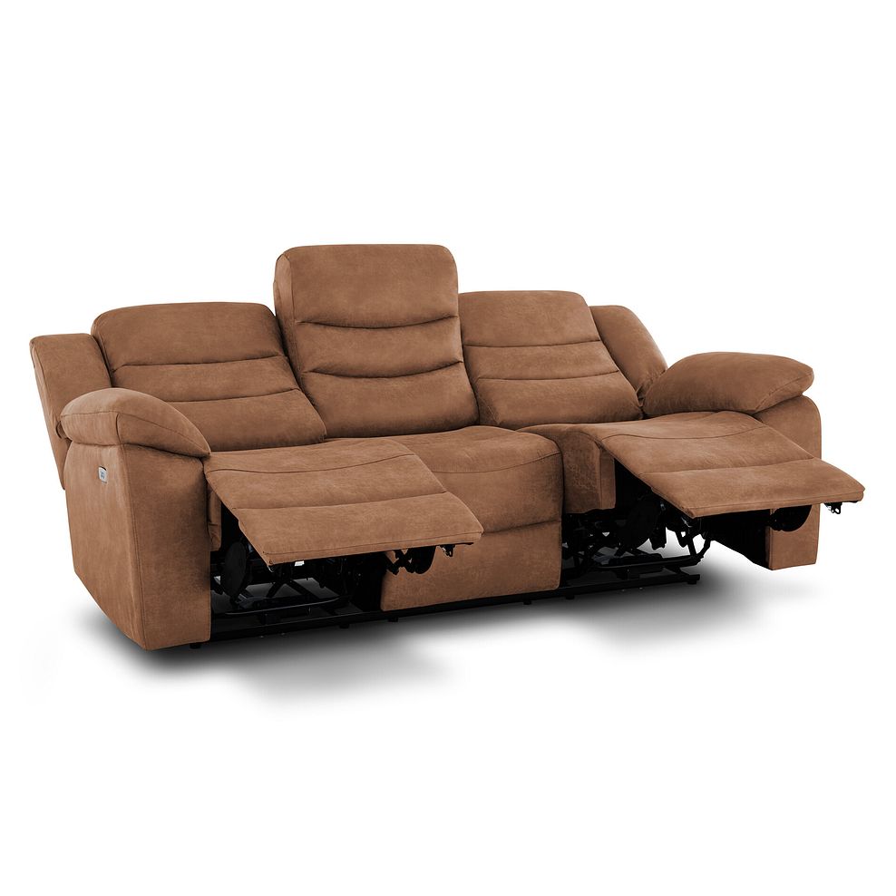 Marlow 3 Seater Electric Recliner Sofa in Ranch Brown Fabric 5