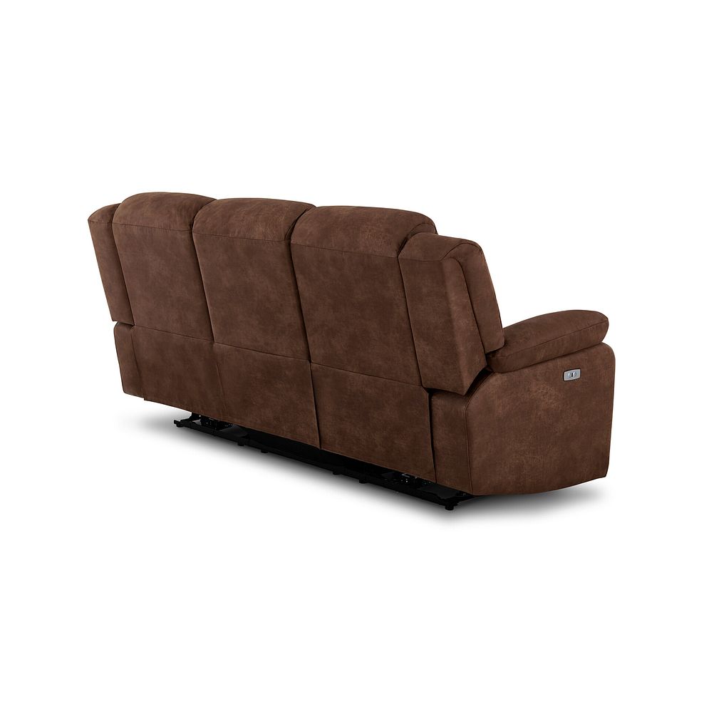 Marlow 3 Seater Electric Recliner Sofa in Ranch Dark Brown Fabric 6