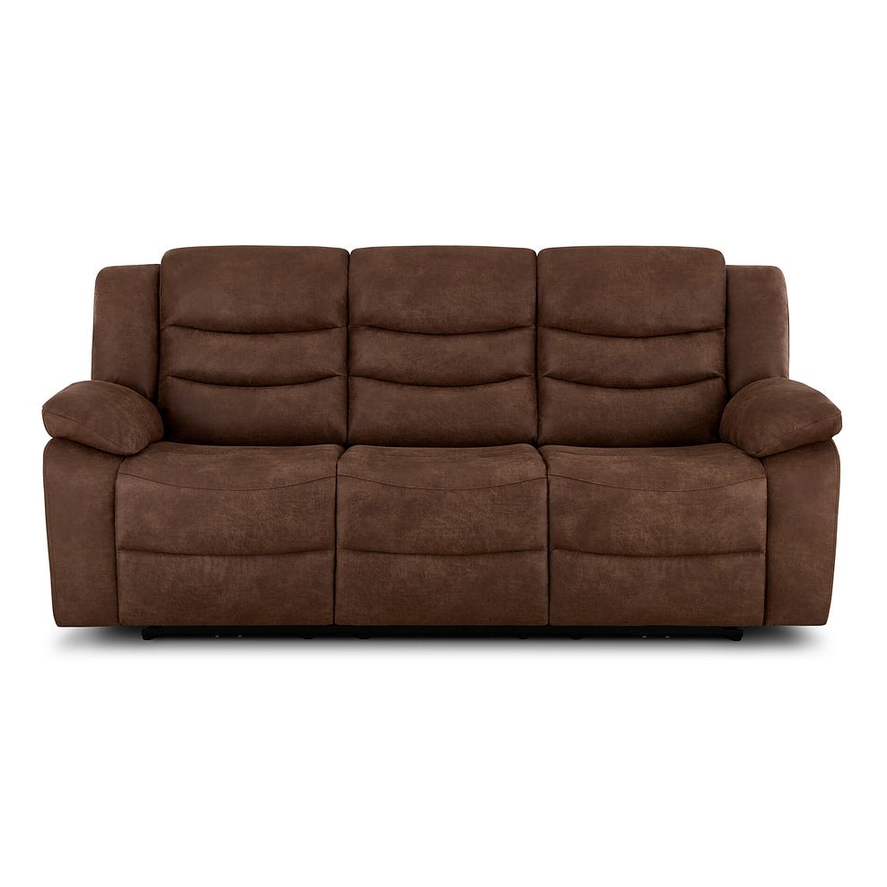 Marlow 3 Seater Electric Recliner Sofa in Ranch Dark Brown Fabric 2
