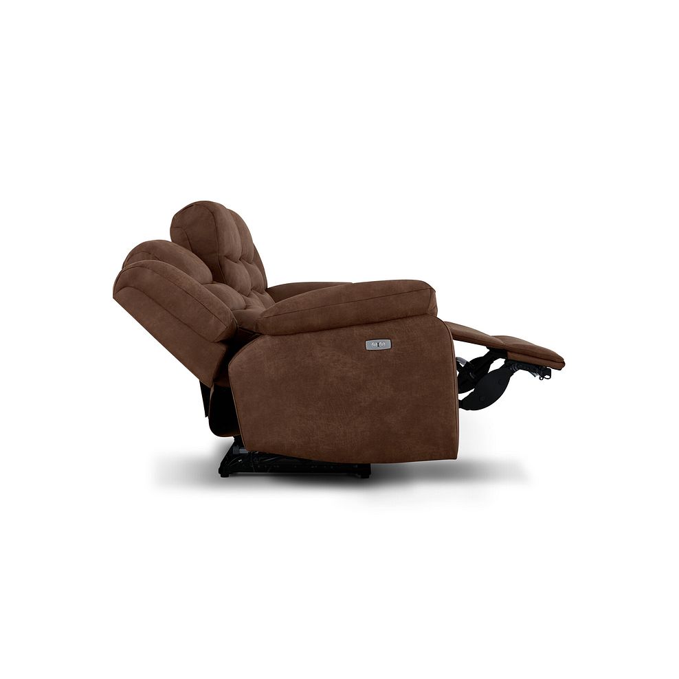 Marlow 3 Seater Electric Recliner Sofa in Ranch Dark Brown Fabric 8