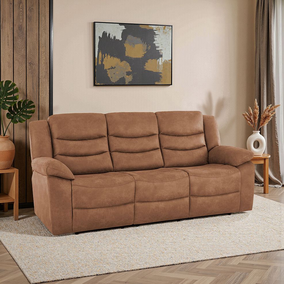 Marlow 3 Seater Sofa in Ranch Brown Fabric 1