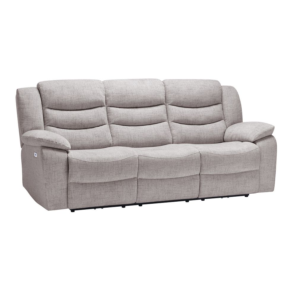 Marlow 3 Seater Electric Recliner Sofa in Andaz Silver Fabric Thumbnail 1