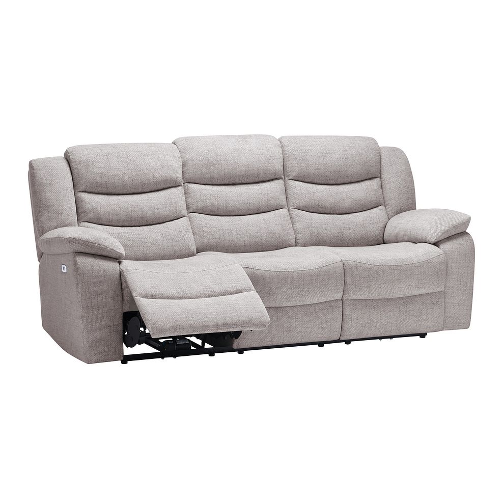 Marlow 3 Seater Electric Recliner Sofa in Andaz Silver Fabric 3