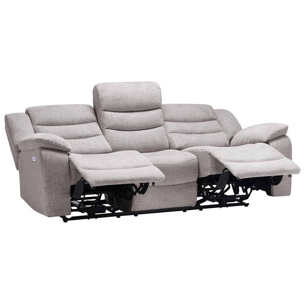 Marlow 3 Seater Electric Recliner Sofa in Andaz Silver Fabric Thumbnail 5