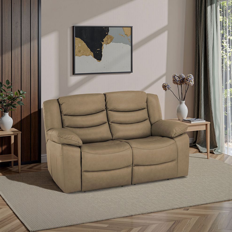 Marlow 2 Seater Sofa in Beige Leather 1