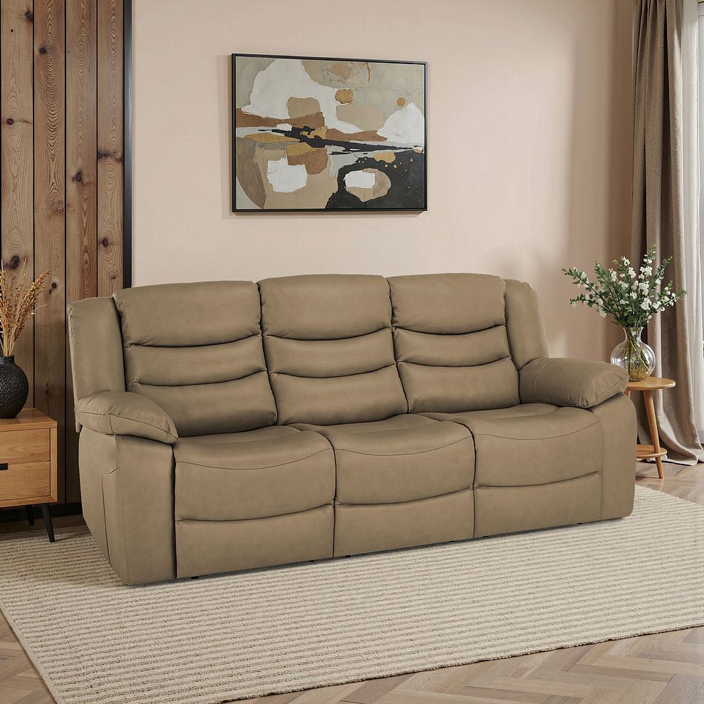 Marlow 3 Seater Sofa in Beige Leather 1