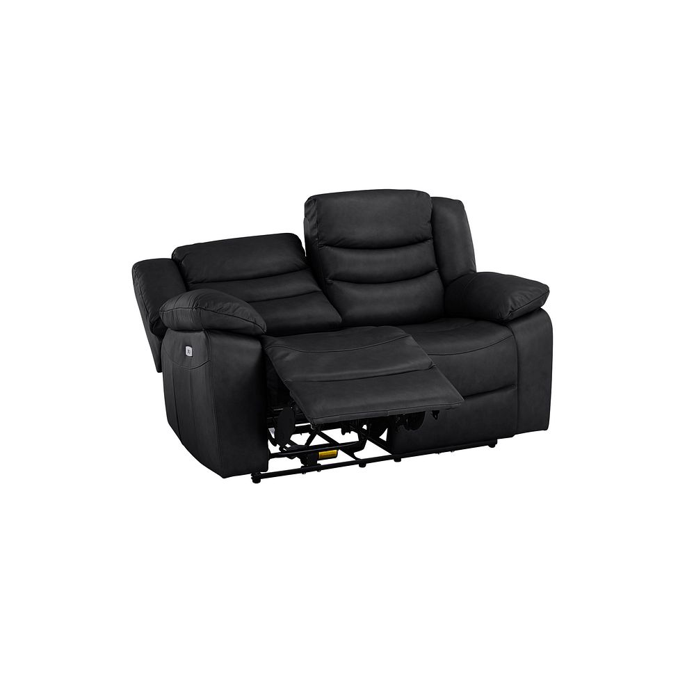 Marlow 2 Seater Electric Recliner Sofa in Black Leather Thumbnail 4