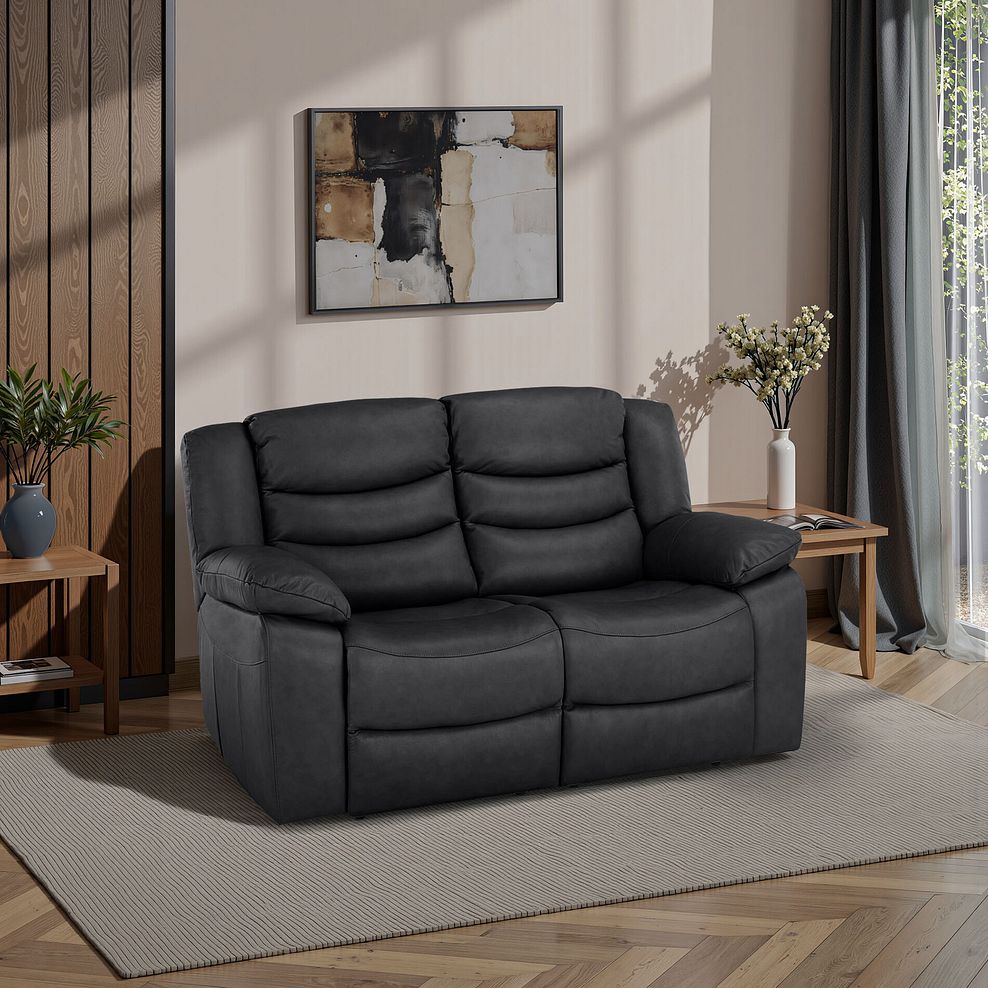 Marlow 2 Seater Sofa in Black Leather 1