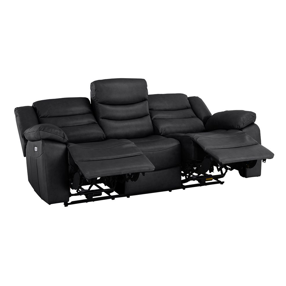 Marlow 3 Seater Electric Recliner Sofa in Black Leather Thumbnail 5
