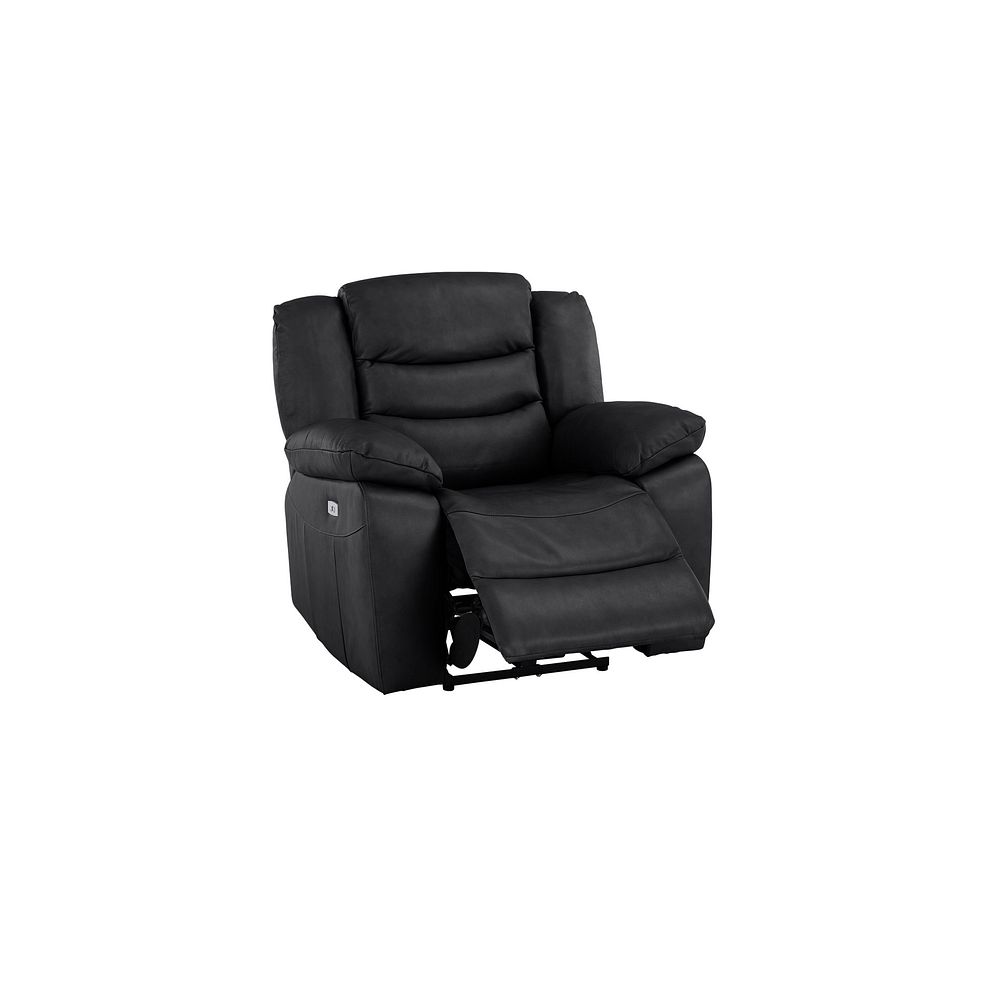Marlow Electric Recliner Armchair in Black Leather Thumbnail 3
