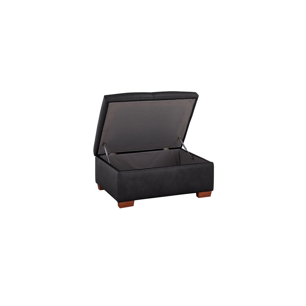 Marlow Storage Footstool in Black Leather 3