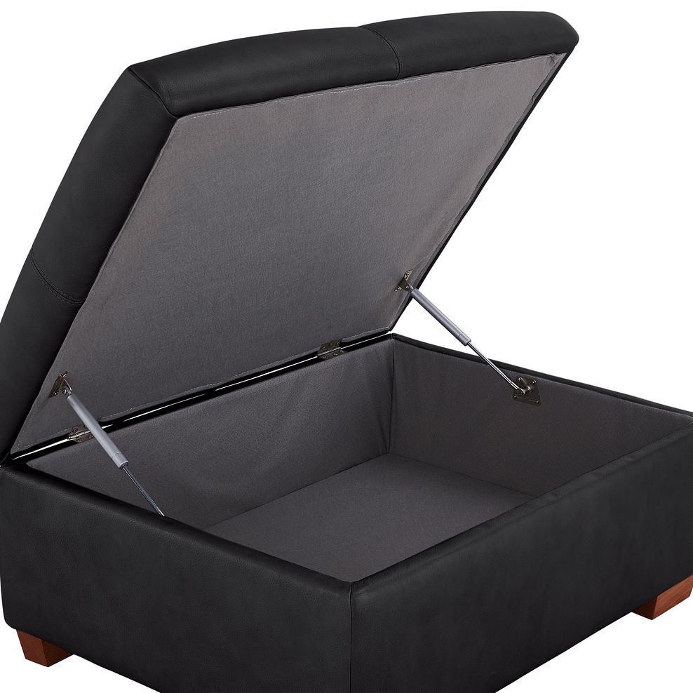 Marlow Storage Footstool in Black Leather 6