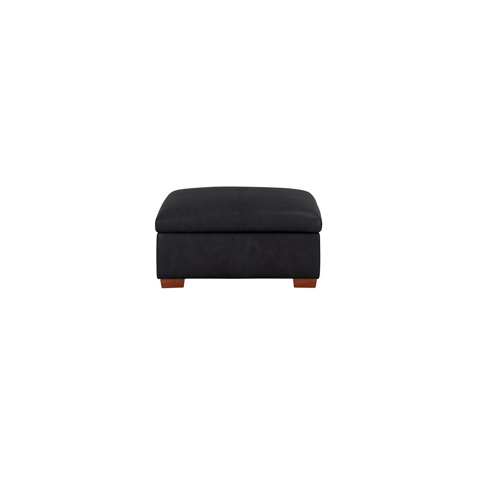 Marlow Storage Footstool in Black Leather 2
