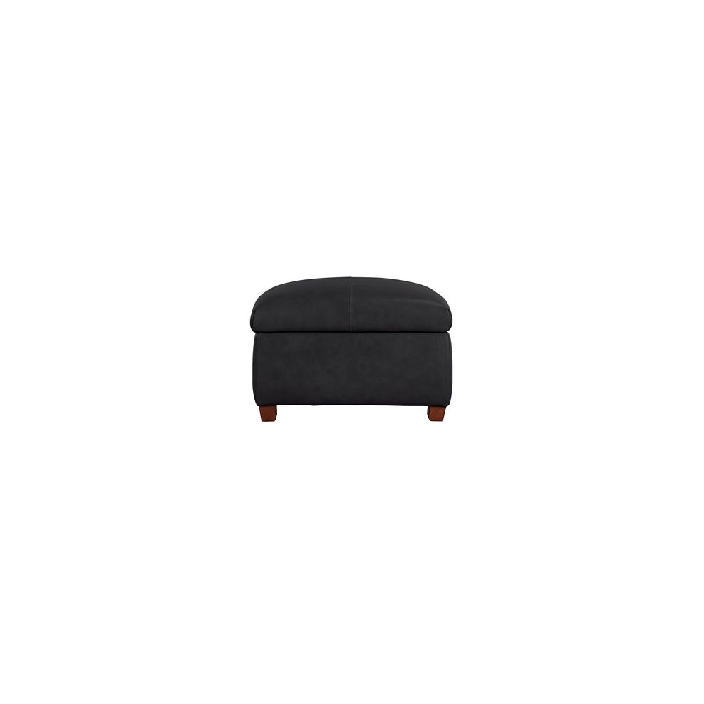 Marlow Storage Footstool in Black Leather Thumbnail 4