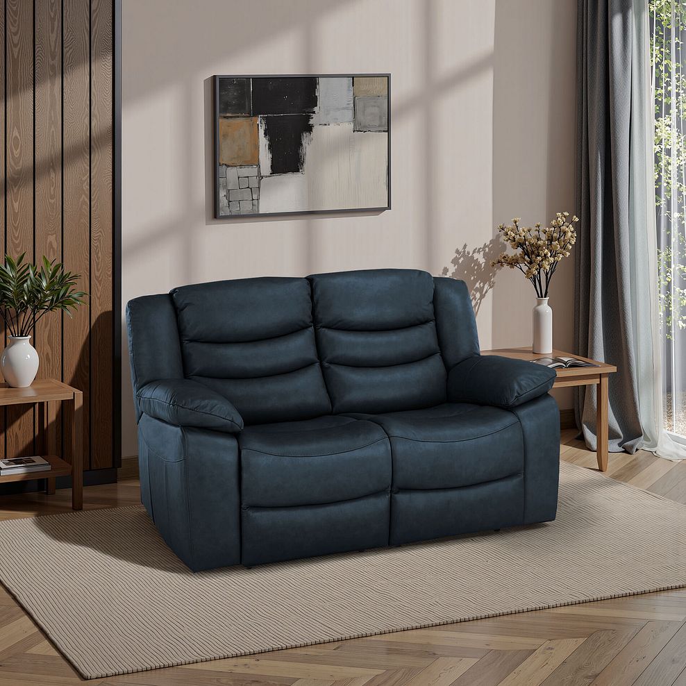 Marlow 2 Seater Sofa in Blue Leather 1