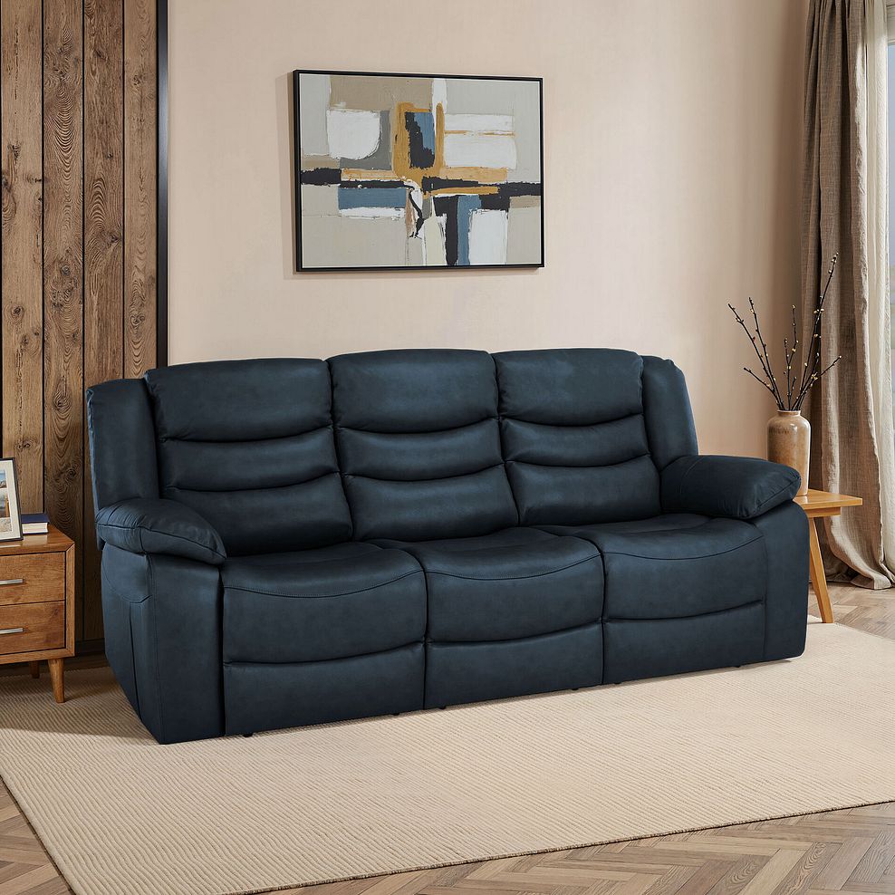 Marlow 3 Seater Sofa in Blue Leather 1