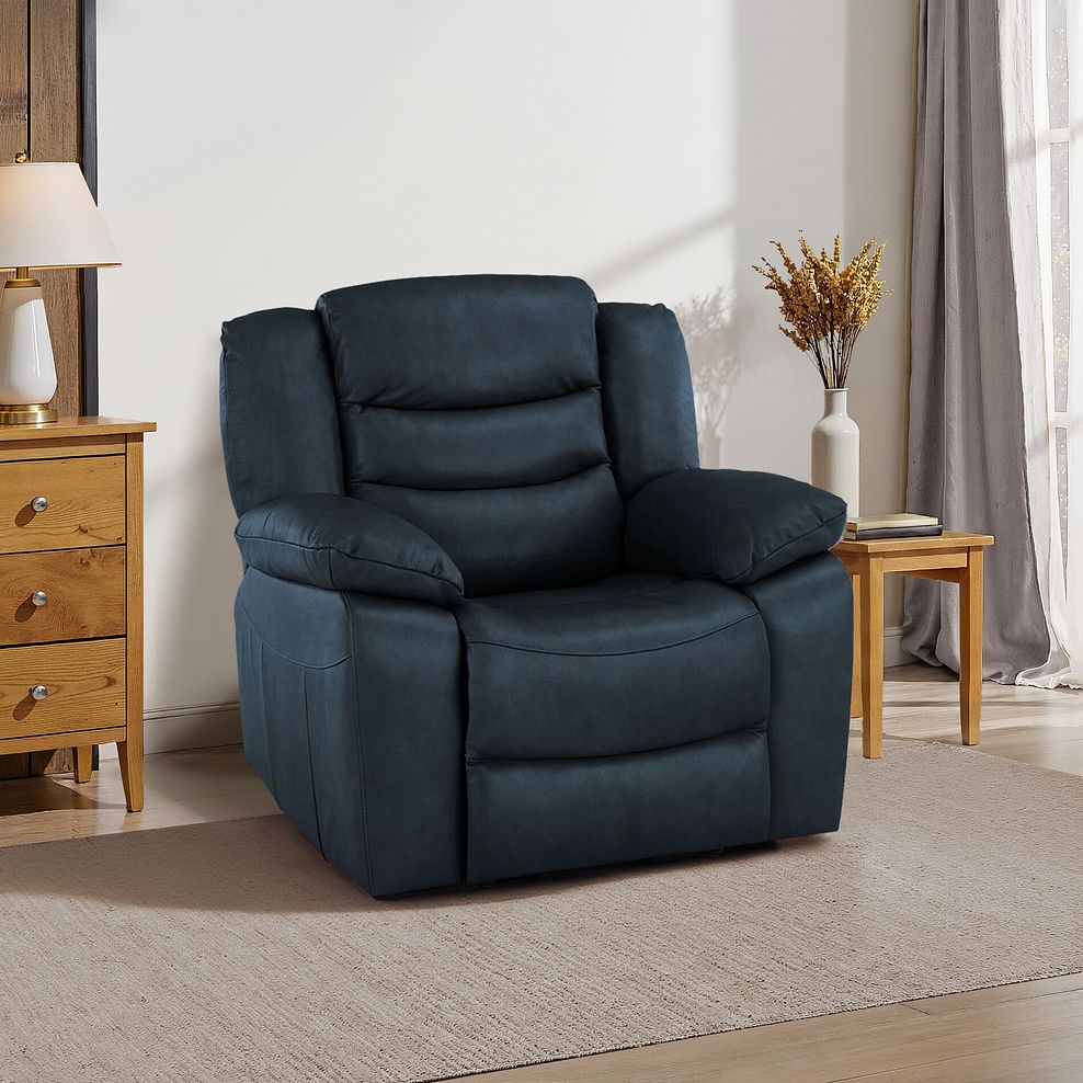 Marlow Armchair in Blue Leather 1