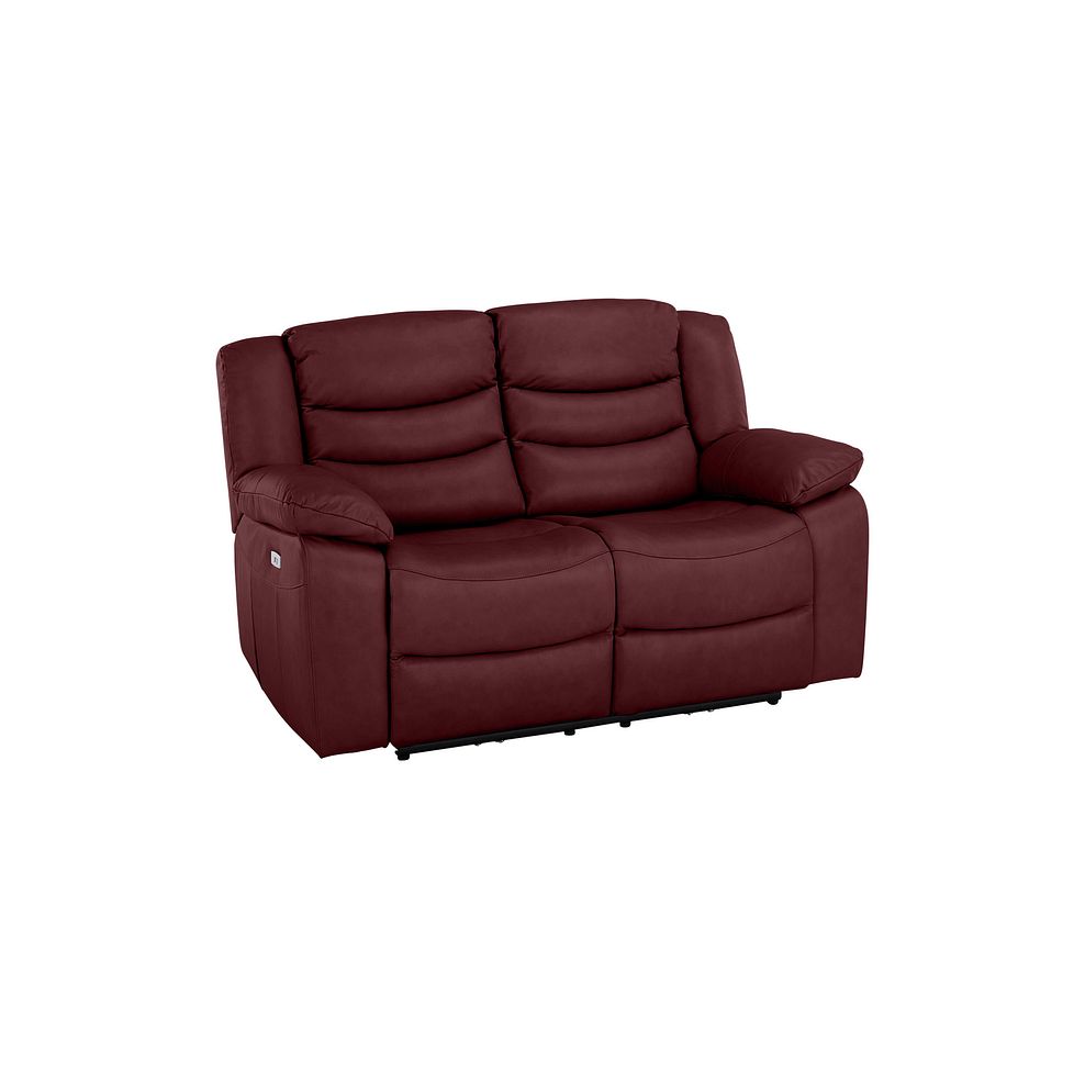 Marlow 2 Seater Electric Recliner Sofa in Burgundy Leather 1
