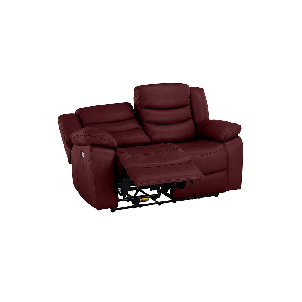 Marlow 2 Seater Electric Recliner Sofa in Burgundy Leather Thumbnail 4