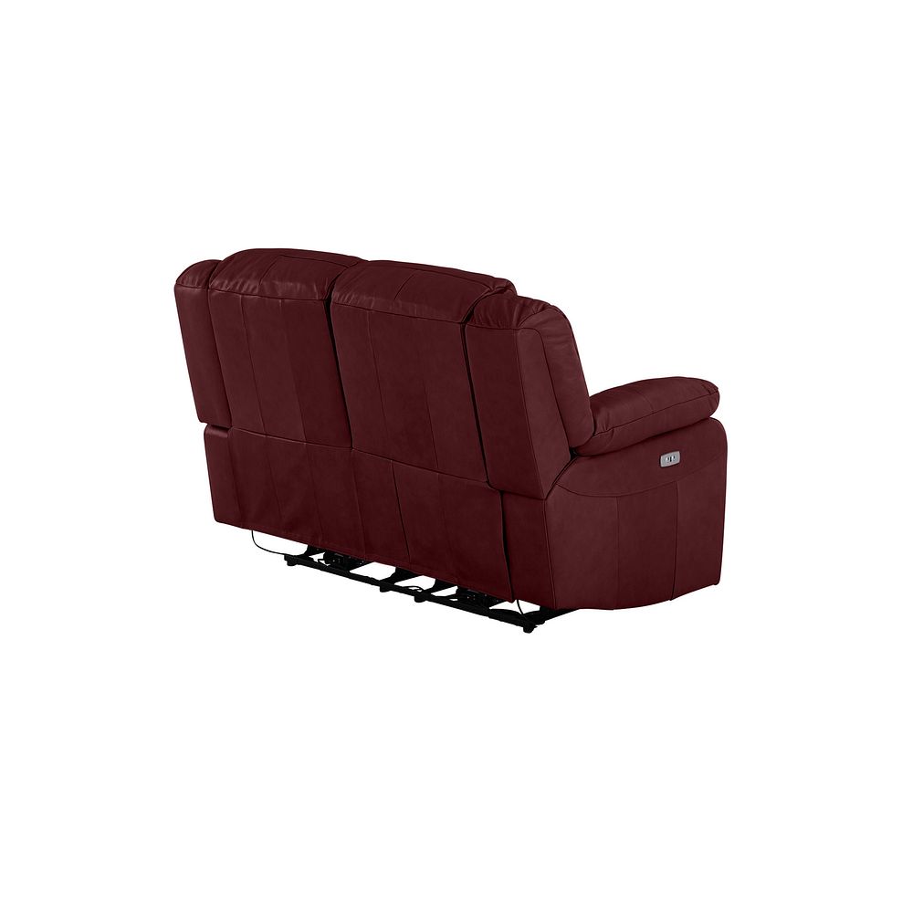 Marlow 2 Seater Electric Recliner Sofa in Burgundy Leather 6