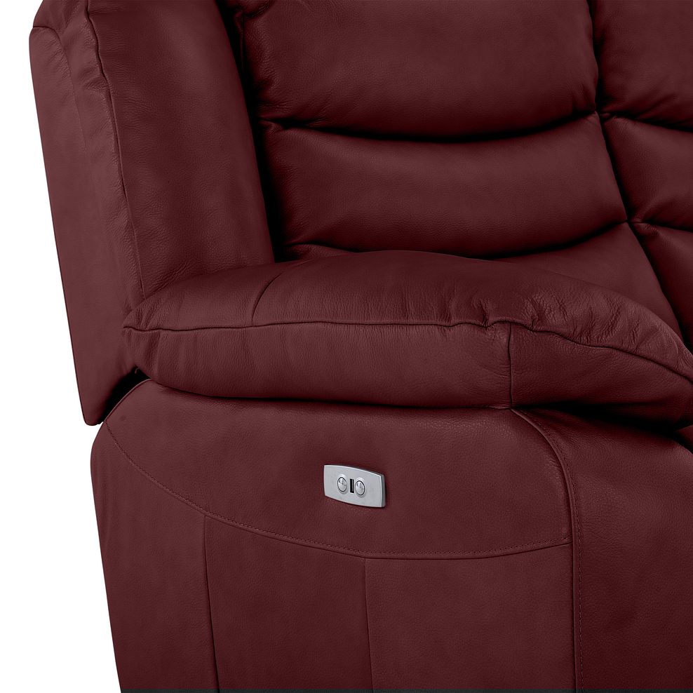Marlow 2 Seater Electric Recliner Sofa in Burgundy Leather 10