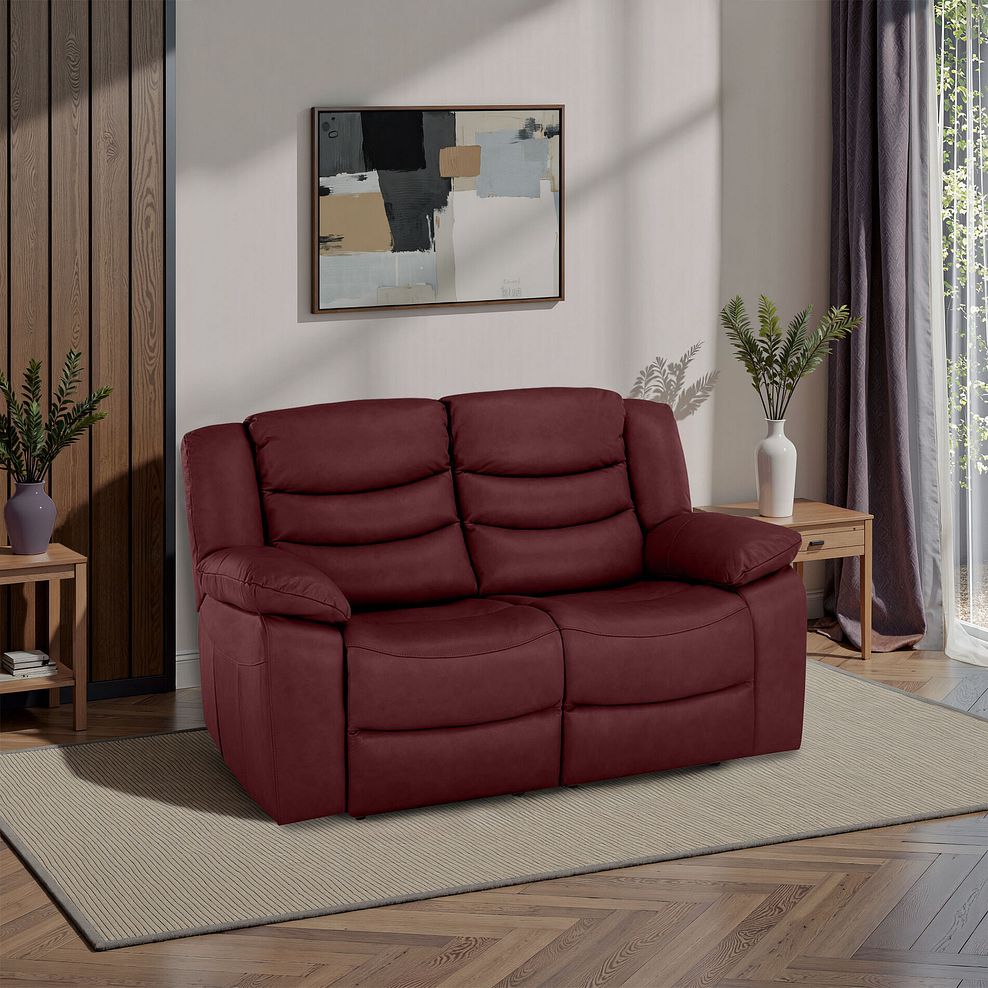 Marlow 2 Seater Sofa in Burgundy Leather 1