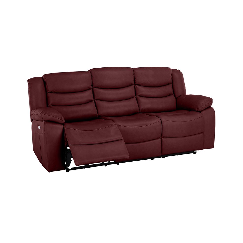 Marlow 3 Seater Electric Recliner Sofa in Burgundy Leather Thumbnail 3